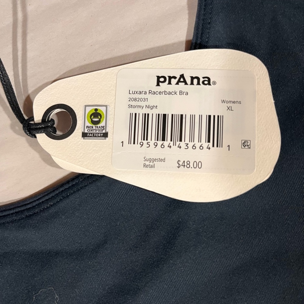 Prana NEW Luxara Racerback Bra in Stormy Night XL - Picture 9 of 9